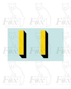 Yellow/black with shadow (23mm high) 1 pair number 1 