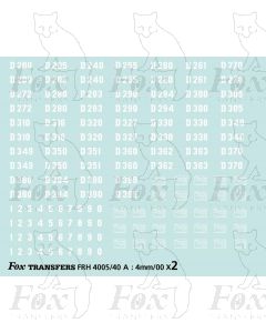 D Numbersets for selection of English Electric Type 4 Locos