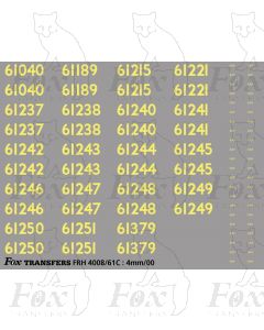 Cabside Numbersets 61040-61379 (not consecutive)