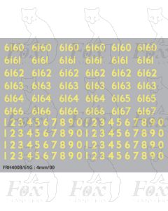 Cabside numbersets 6160/6161/6162/6163/6164/6165/6166/6167 for B17/B2 Classes