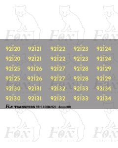 Cabside Numbersets for BR Standards (92120-92134)