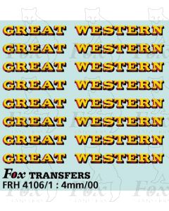GW Locomotive Lettering yellow/red