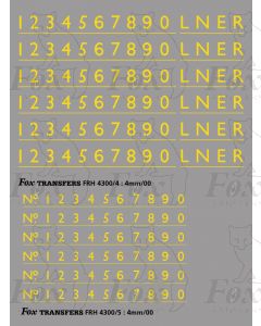 LNER WARTIME BLACK Class A4 Streamlined Loco Lettering/Numbering (SEPT 1946-1948)