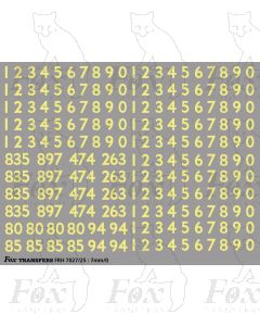 Coaching stock rake set numbering and numbersets - off white