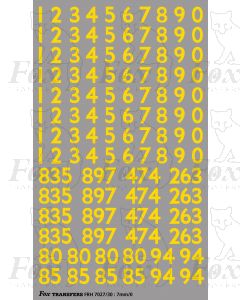 Mk1 Coaching stock rake set numbering and numbersets - yellow