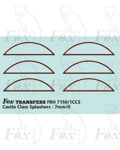 GWR Castle Class Splasher Lining (3 PAIRS)
