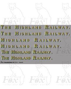HR Highland Railway Full Company Namesets