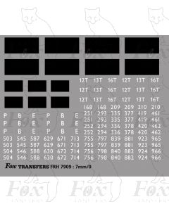 Freight Vehicle Running Numbersets