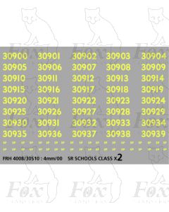 Cabside numbersets 30900-30939 for SR SCHOOLS Class - 10 inch size (1948-1952)