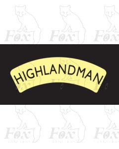 Headboard (Pre-war LNER) - HIGHLANDMAN