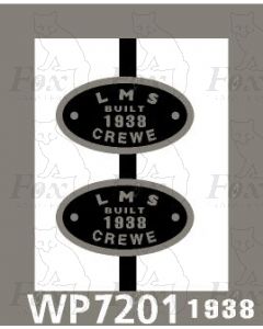 LMS Loco worksplates  Crewe 1938