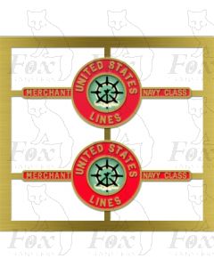 35012-2  UNITED STATES LINES   (Wheel & Scroll design)